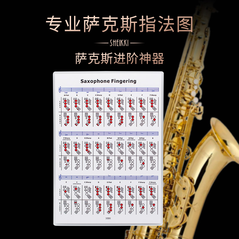 夏奇拉(sheikki) 专业萨克斯风指法图解 练习乐谱五线谱表自学即兴