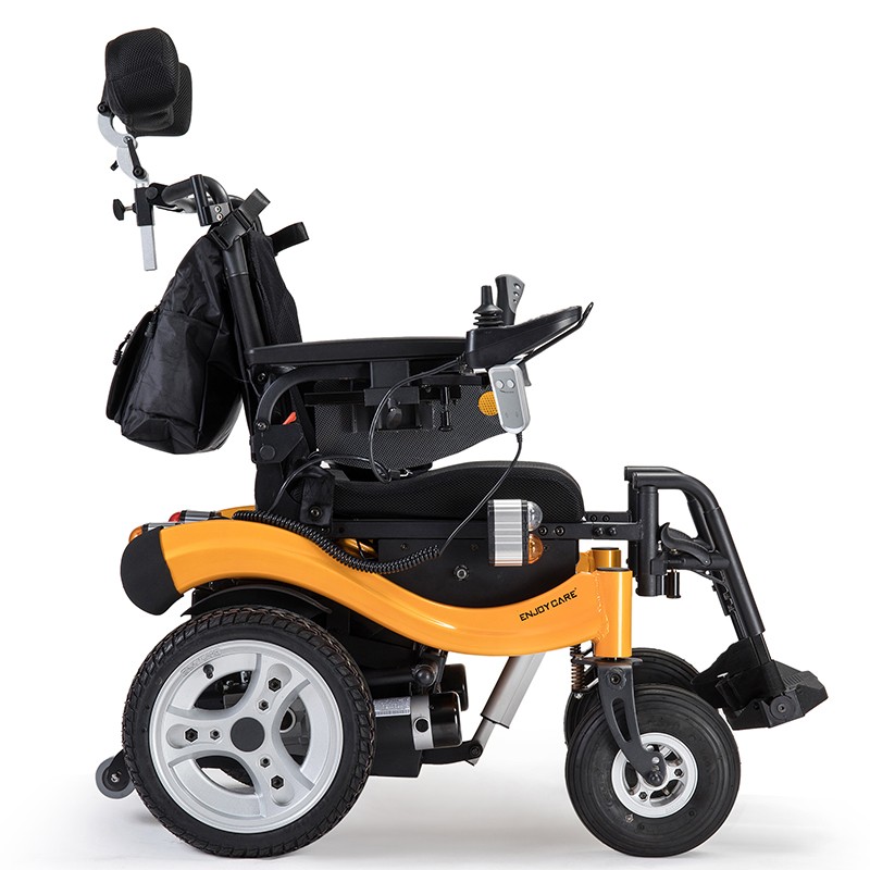 伊凯 电动轮椅EP65S越野型可电动抬腿后仰后躺续航85公里多种配置可选择户外型老年残疾人四轮车 橙色65不带抬腿高配75A锂电池续航65公里