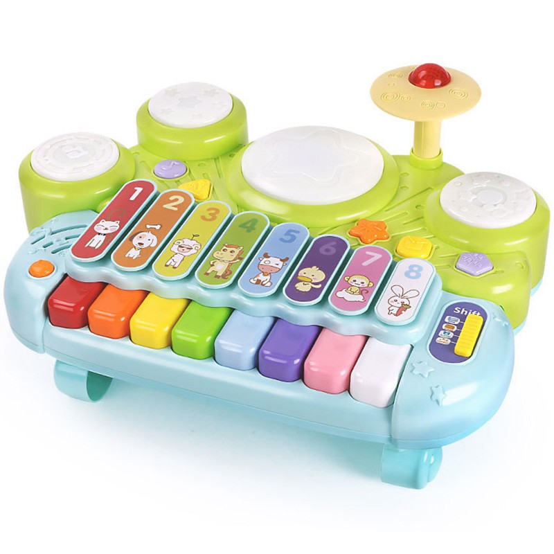 谷雨电子木琴游戏鼓玩具儿童1-3岁电子琴架子鼓玩具宝宝打地鼠手拍鼓玩具男孩玩具女孩玩具婴幼儿玩具 电子木琴游戏鼓 3502