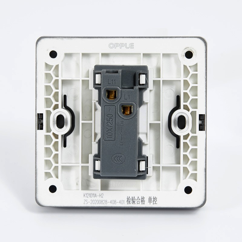 欧普照明（OPPLE）开关插座面板家用暗装86型墙式开关无框大板 K12灰色一开单