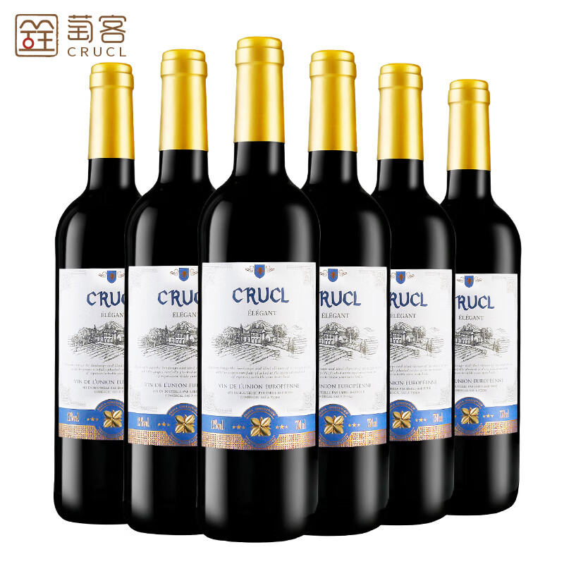 萄客（CRUCL）法国原瓶进口红酒整箱 萄客干红葡萄酒750ml*6瓶