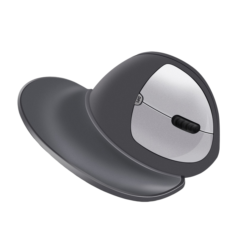 麦塔奇 （Microtouch）66度准垂直  电脑笔记本USB办公鼠标（人体工学 立式 防鼠标手） 深灰色无线