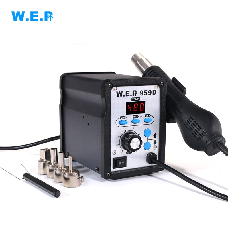 p-959d小型热风枪数显热风拆焊台热风焊枪电子维修焊接工具 wep-959d