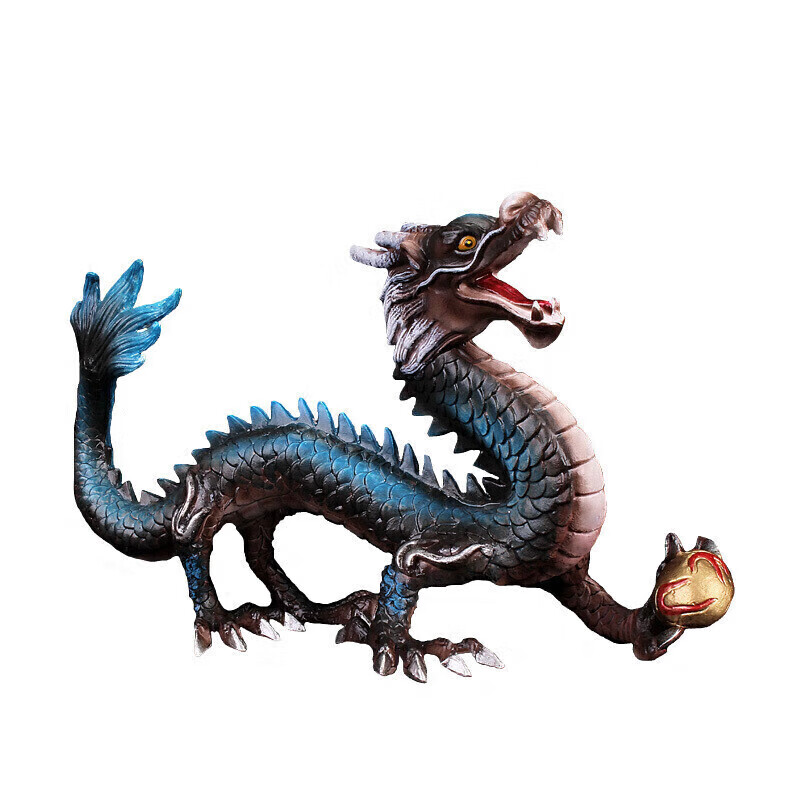 系列动物模型玩具蓝色神龙中国龙金龙东方神龙凤凰 新款中国龙(蓝龙)