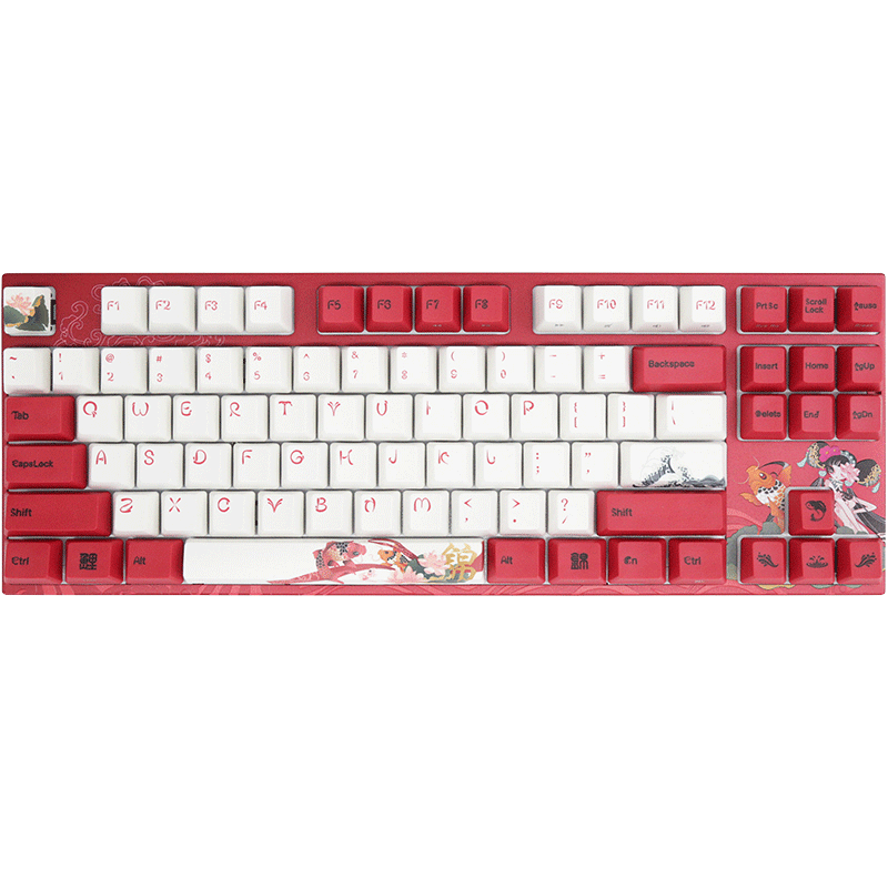 阿米洛(Varmilo) 阿米洛中國(guó)娘錦鯉系列 靜電容V2機(jī)械鍵盤 游戲鍵盤 鍵盤機(jī)械 錦鯉娘MA87鍵有線白燈 靜電容V2草木綠軸