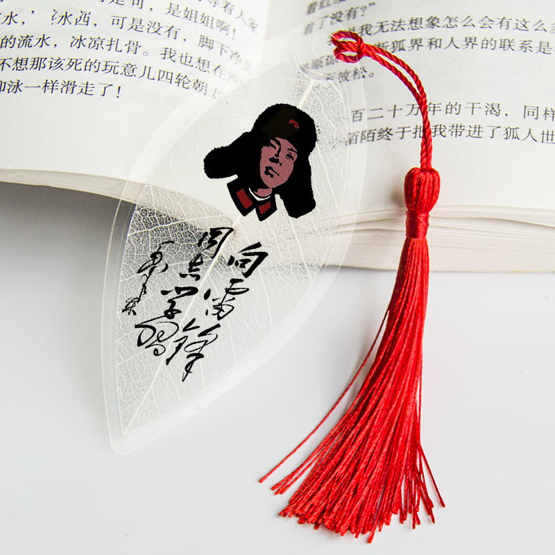 雷锋书签 叶脉书签纪念雷锋精神60周年兔年励志语录社会校园公益 1向