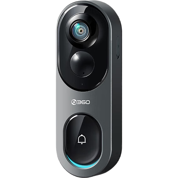 限地区、360可视门铃6Pro 500万超清画质家用监控智能门铃电子猫眼摄像头无线wifi手机远程查看对讲