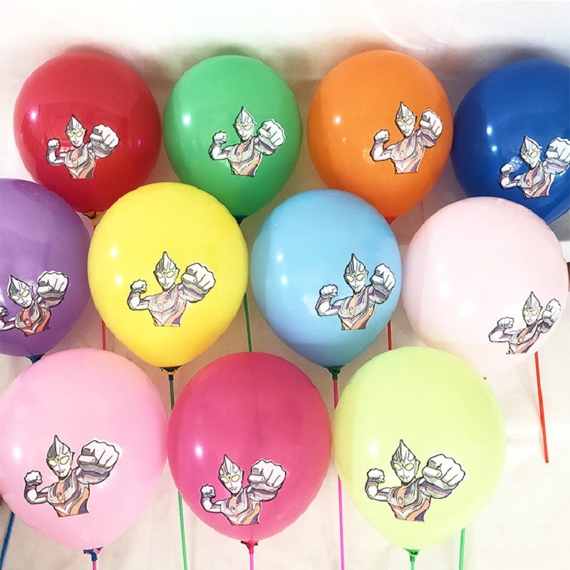 心翼六一儿童节日玛瑙气球儿童周岁百天生日装饰派对布置拱门周年庆典开业活动节日纪念日 奥特曼乳胶气球 10个装