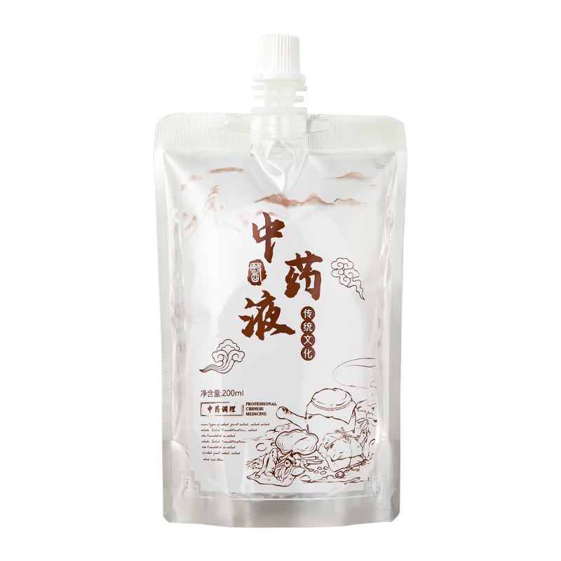 双枪中药分装袋 中药袋液体自封袋汤药食品级可加热密封袋50只*200ml 