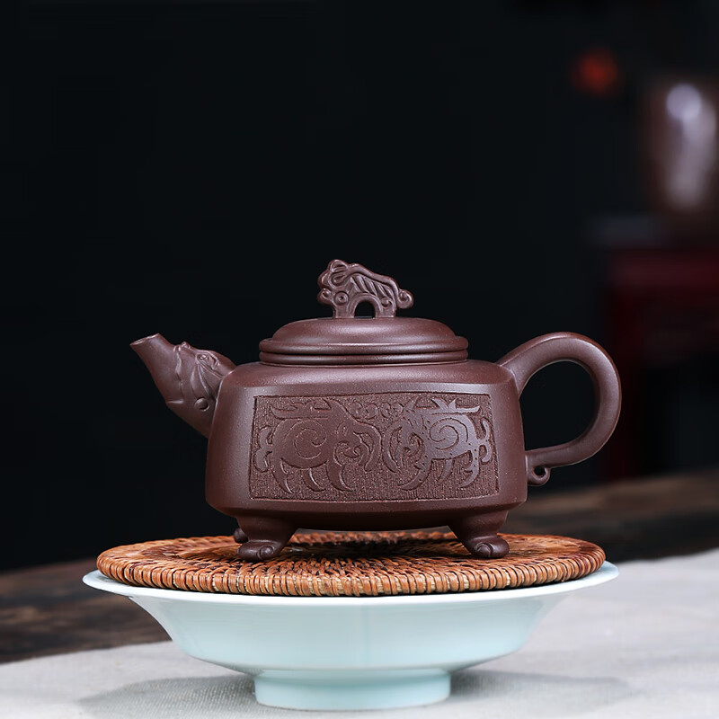 陶舍轩宜兴紫砂壶  高级工艺美术师 沈建康 原矿紫泥《龙尊》320cc