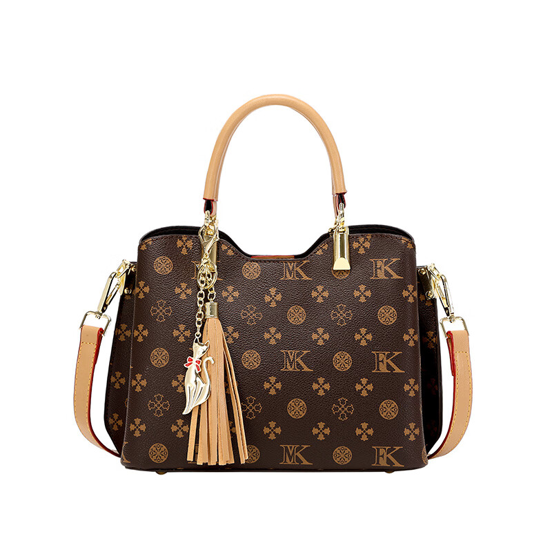 酷奇袋鼠品牌包包女包轻奢单肩斜挎包女士手提水桶包大容量情人节生日礼物 红色 专柜