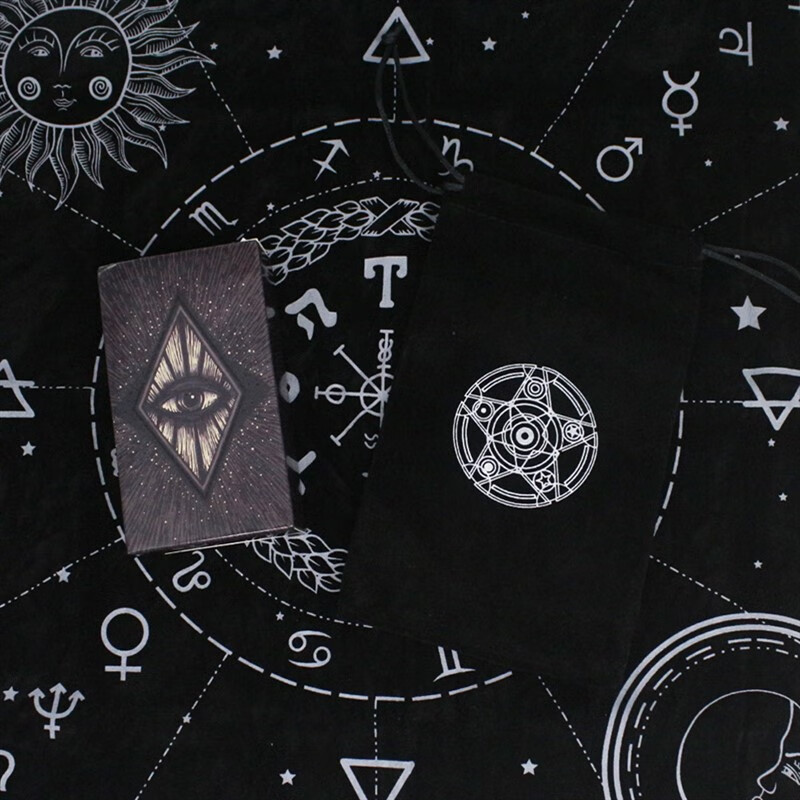 prisma visions tarot 耀光塔罗桌游卡牌牌袋桌布 黑白棱镜加牌袋桌布