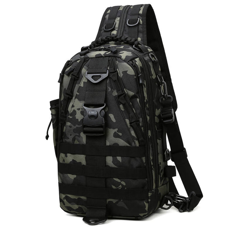 瑞士军刀升级路亚包多功能男士单肩斜挎迷彩战术背包大容量胸包户外