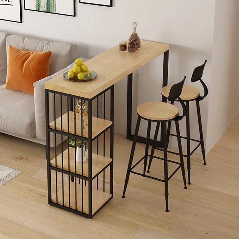 艺家达 实木酒柜客厅靠墙餐边柜简约中式隔断吧台桌家用休闲洽谈 100*