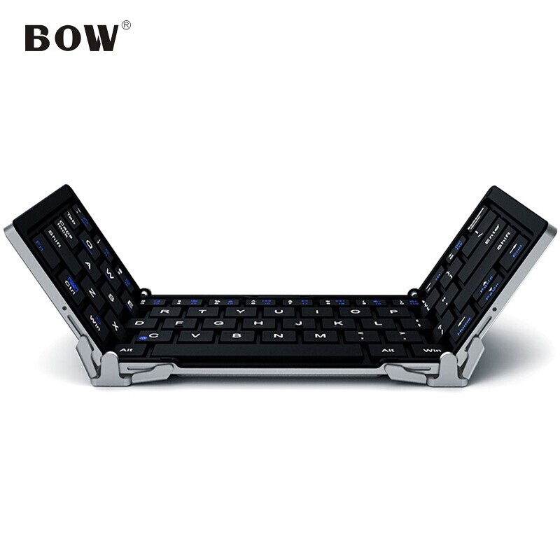 B.O.W航世 HB066 可折叠无线蓝牙键盘 ipad平板手机电脑通用办公小键盘 标准版 黑色