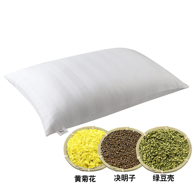 云彬決明子枕頭枕芯睡眠定型填充菊花綠豆殼中老年學生兒童 長寬60*40+枕套