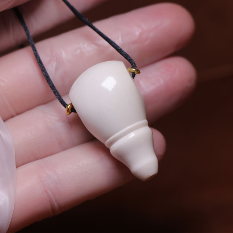 snqp猛犸象牙 纯手工 一体三通佛头 菩提子108 佛珠配饰 对孔12mm左右