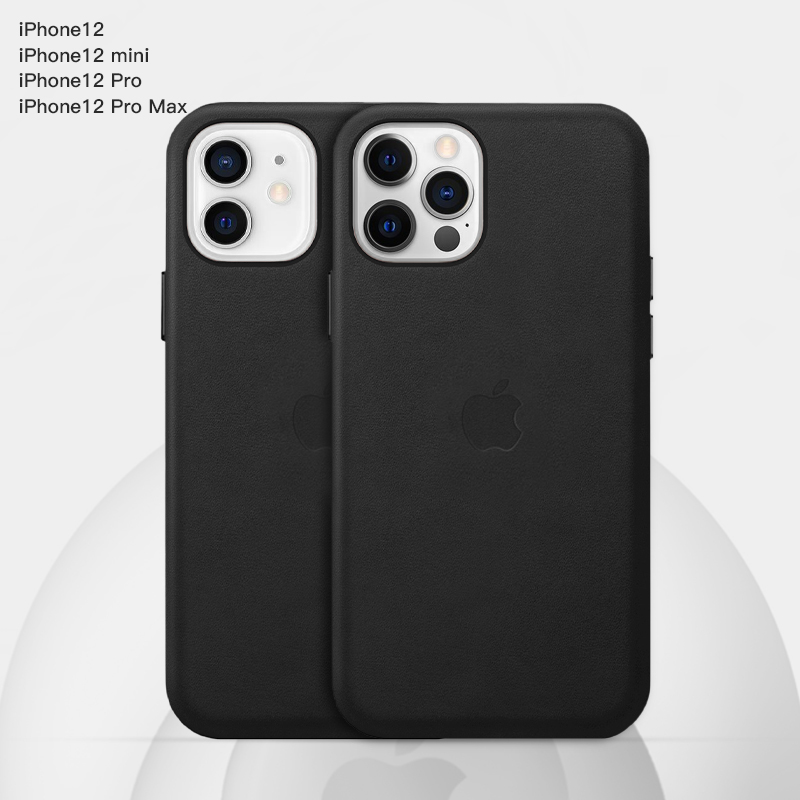 iphone12mini黑色,iphone12mini颜色 真皮12mini皮革磁吸iphone12官方防摔保护12pro皮套 苹果12promax黑色