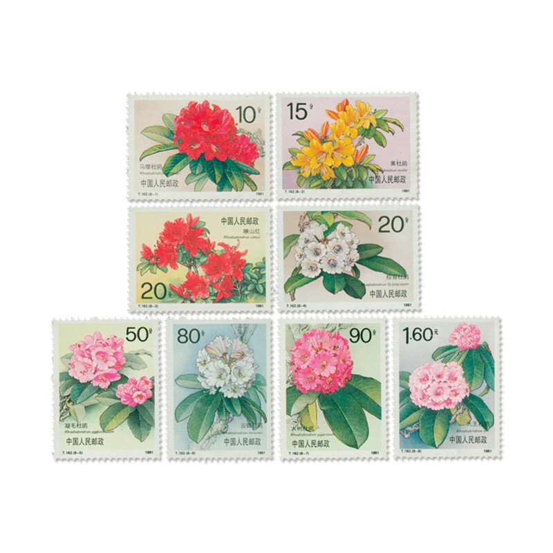 广博藏品 t字特种邮票 t162到t168 t字头老邮票 系列套票 t162 杜鹃花