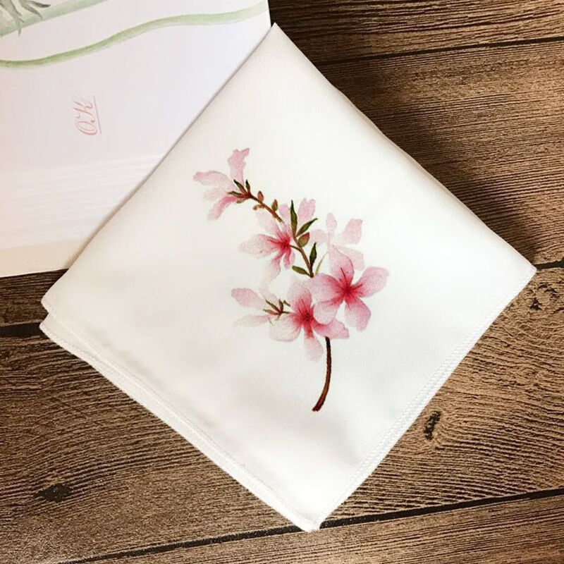 女士手帕苏绣diy刺绣 手帕套件初学者适用含工具针法教程 苏绣diy桃花