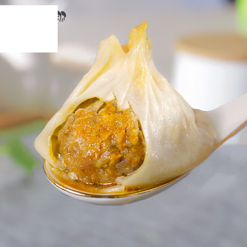 虎钢馋无锡蟹粉小笼包蟹粉鲜肉灌汤速冻方便速食早餐包子2袋12只