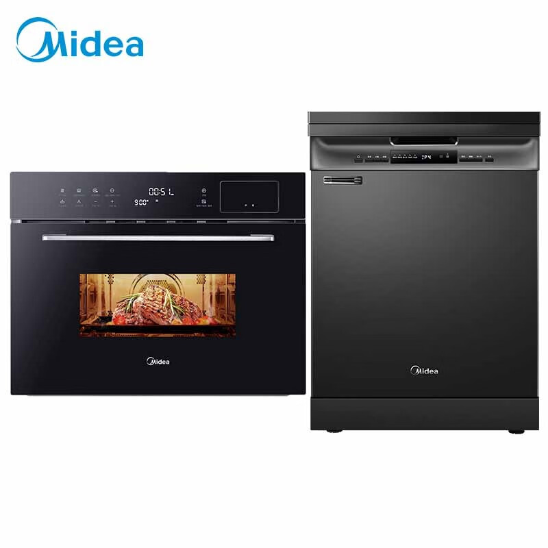 美的（Midea）嵌入式微蒸烤一体机APP智能控BG3405W洗碗机热风烘干WIFI智控13套大容量R3J+J10