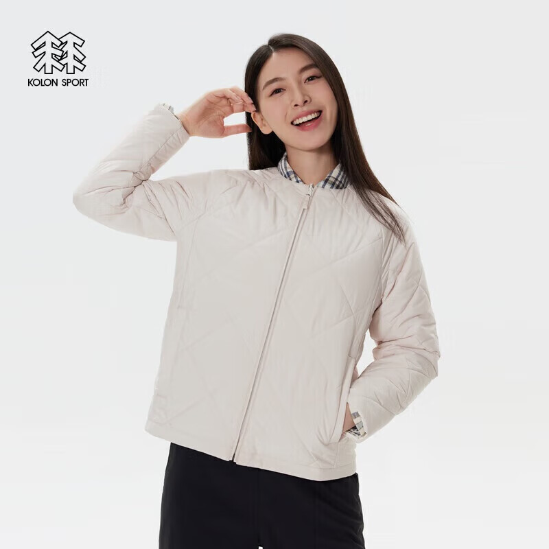 KOLON SPORT可隆 科技女士运动外套圆领撞色户外露营防风防泼水棉服