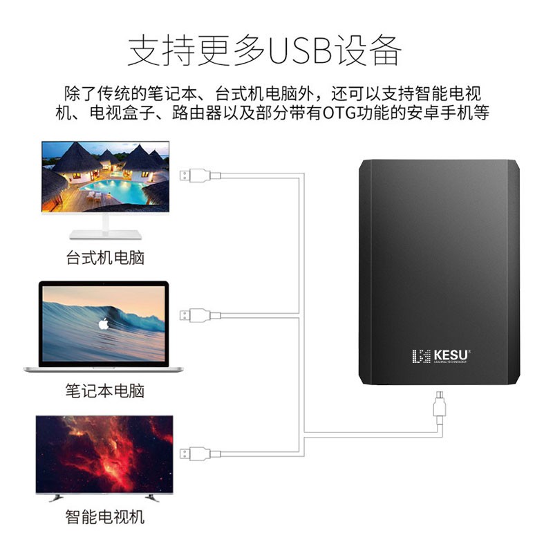 科硕 KESU 移动硬盘加密金属款500GB USB3.0 K208 2.5英寸外接存储文件照片备份