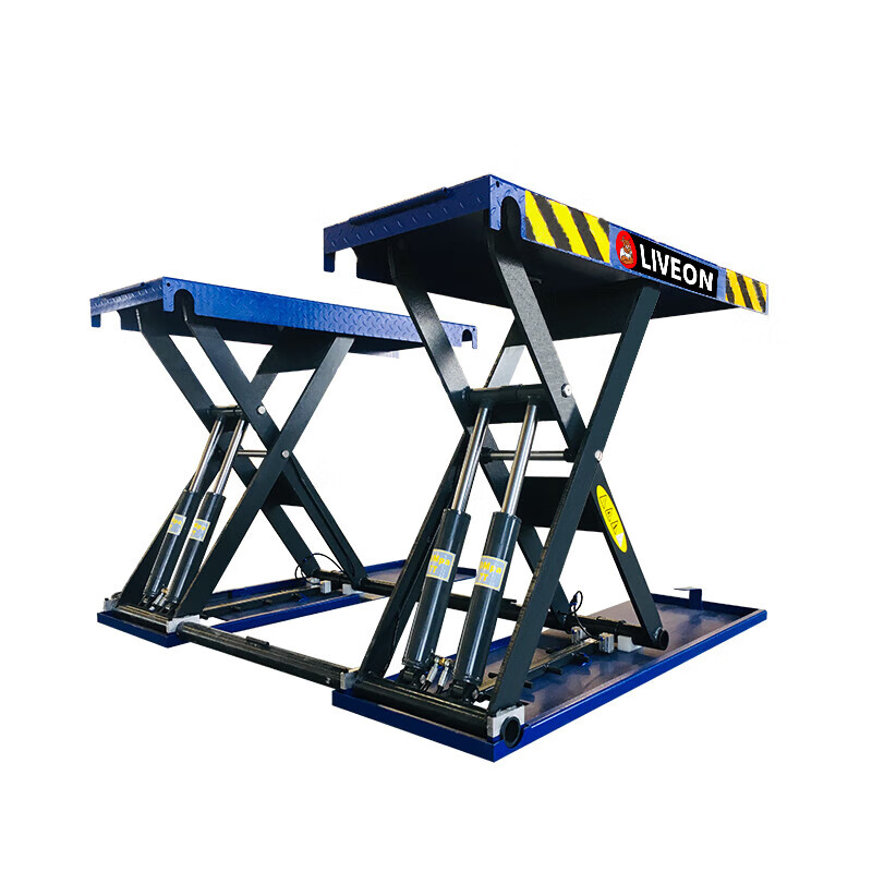 2米四油缸移动小剪式汽车举升机汽修保养5吨升降机设 蓝色