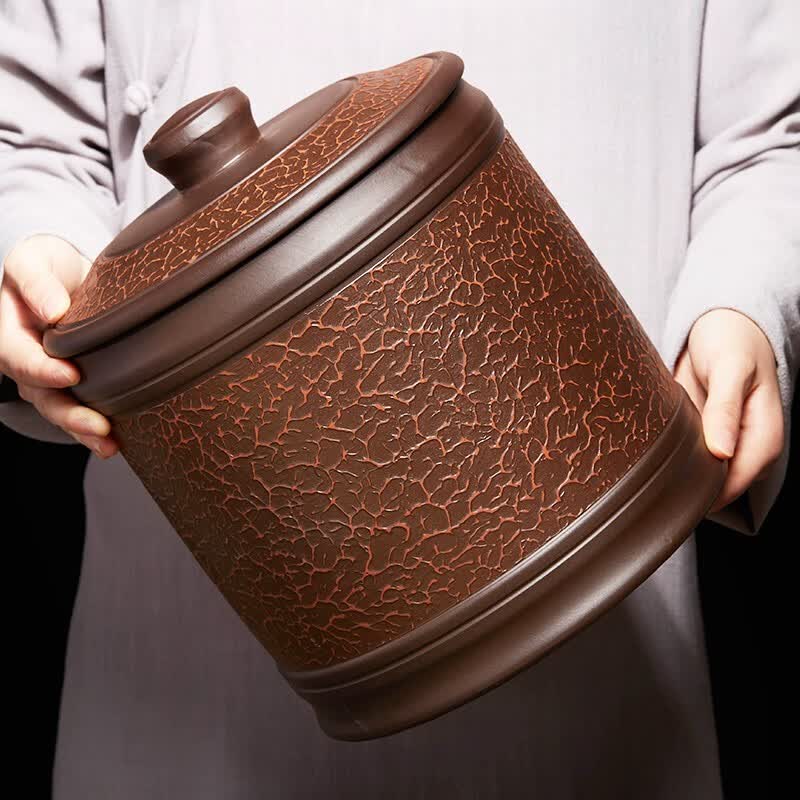 尊壶 茶饼罐宜兴紫砂茶叶罐大号茶饼罐普洱白茶储存茶罐密封醒茶罐子 树纹七饼 紫泥怎么样,好用不?