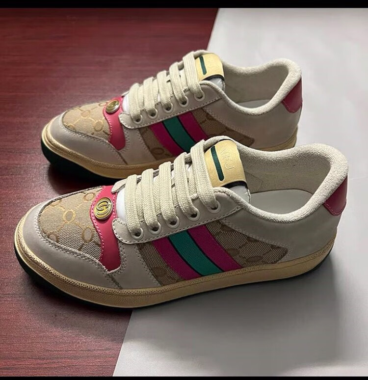 vzvy酷琦 双g高版复古老花小脏鞋男2023夏季新款酷奇脏脏鞋女休闲百搭