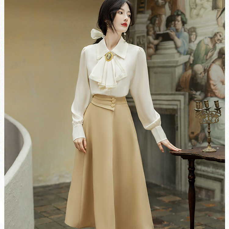 语贝集法式复古连衣裙赫本风气质名媛宫廷风高级感穿搭两优雅显瘦日