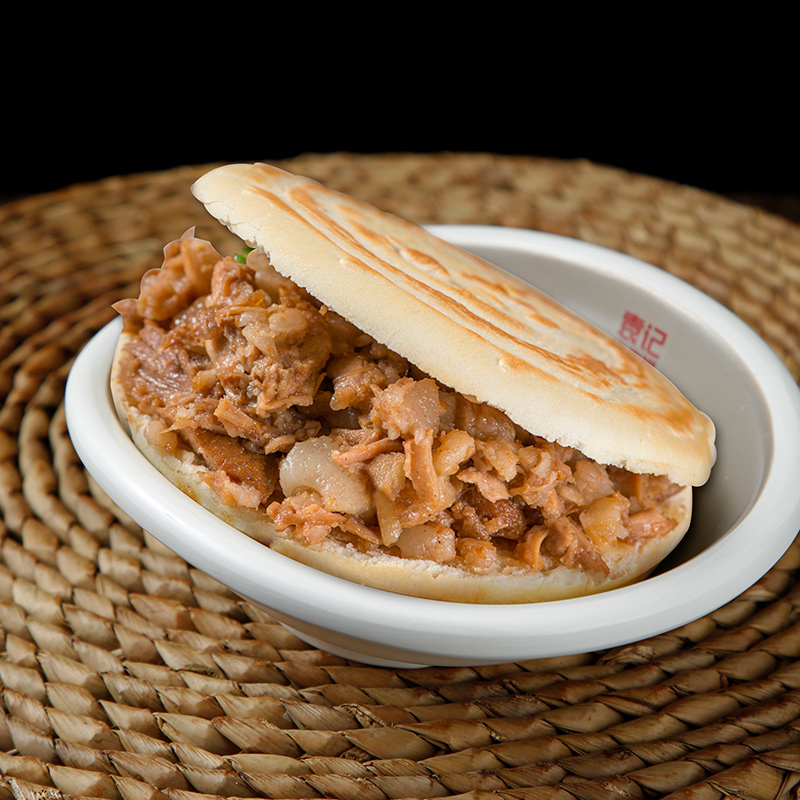 袁记肉夹馍腊汁肉夹馍速食早餐西安老字号特产腊汁肉夹馍125g1包