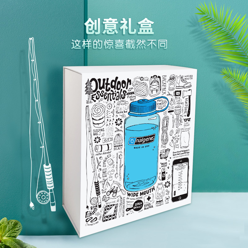 nalgene 乐基因水杯套装精美礼盒 礼盒a【广口杯 原装杯套】