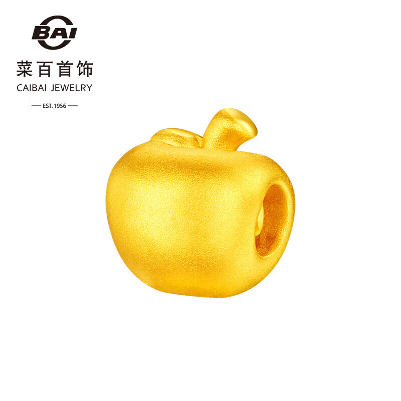 菜百首饰 黄金转运珠 足金5D硬金“平安果”转运珠 定价 约0.30克