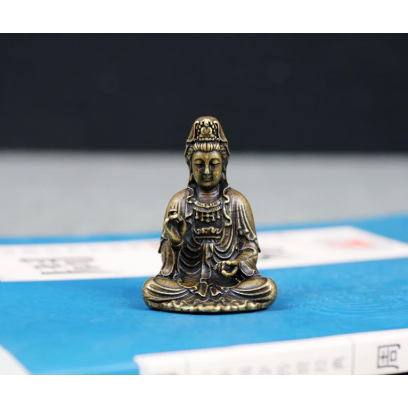纯铜佛像随身佛像观音菩萨像合十观音铜像平安小号铜佛像摆件寸佛 合十观音菩萨高度4cm