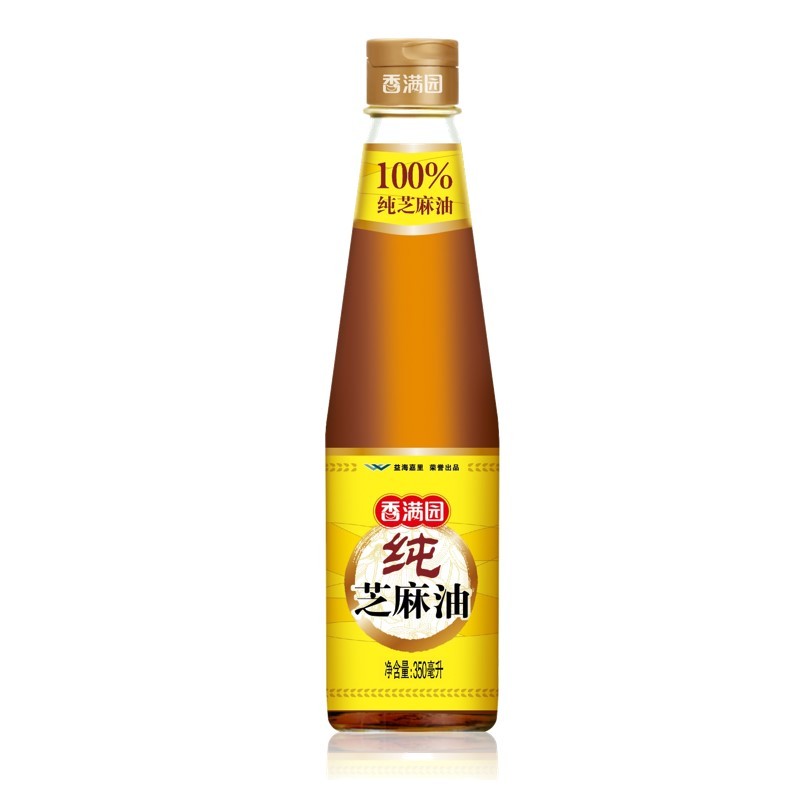 香满园纯芝麻香油 350ml【一级】凉拌 调味 烹饪 火锅 调料油  玻璃瓶