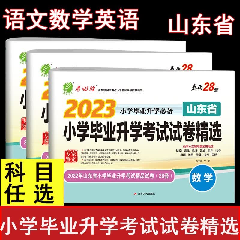 春雨教育 2023山东省小学毕业升学考试试卷精选 语文+数学+英语 共3本2023小升初山东省小学毕业升学用书 小考春雨28套