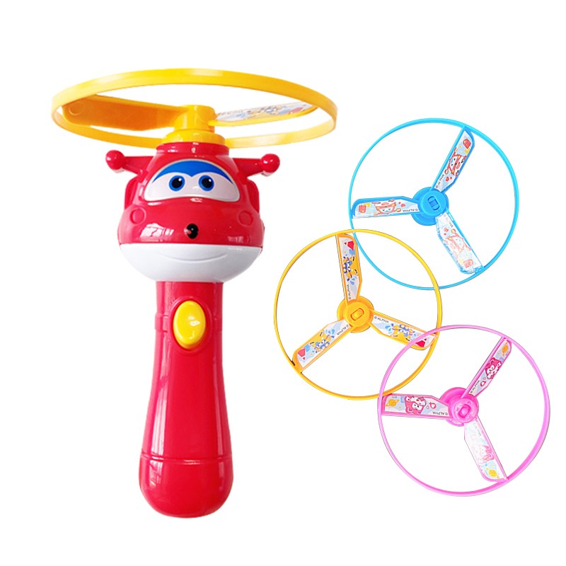 超级飞侠竹蜻蜓儿童玩具飞盘飞碟户外弹射飞行玩具 男孩女孩儿童玩具生日礼物亲子互动神器生日礼物