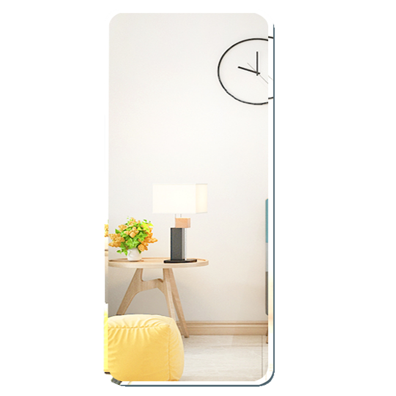 田门前 大镜子全身穿衣镜贴墙自粘家用挂墙面可粘贴宿舍寝室试衣玻璃壁挂 【顺丰速运】圆角40*120(高清超白)