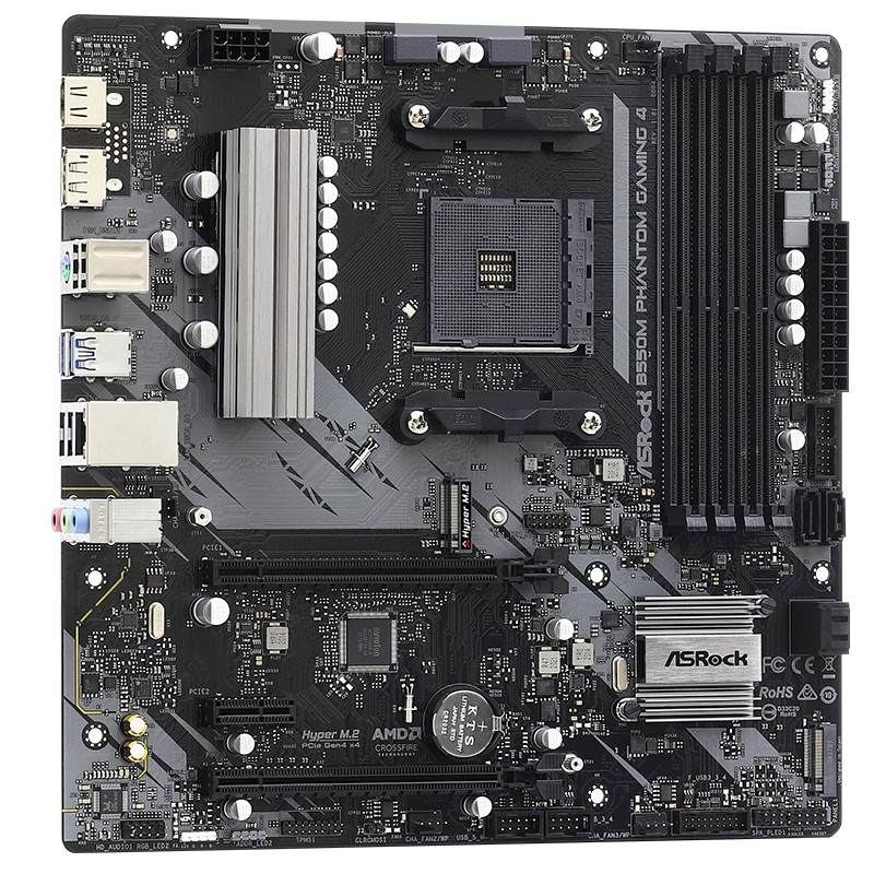 华擎（ASRock）B550M Phantom Gaming 4主板 支持 CPU 5900X/5800X/5600X/3700X（AMD B550/Socket AM4）