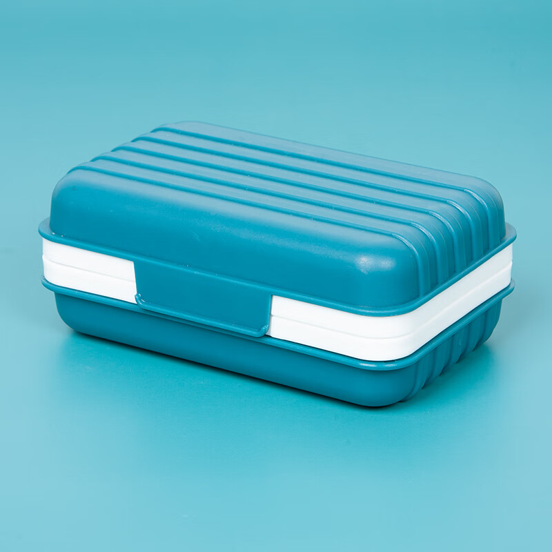 英派创意旅行皂盒便携式香皂盒带盖卫生间沥水肥皂盒便携式密封锁扣防水带卡扣 祖母绿