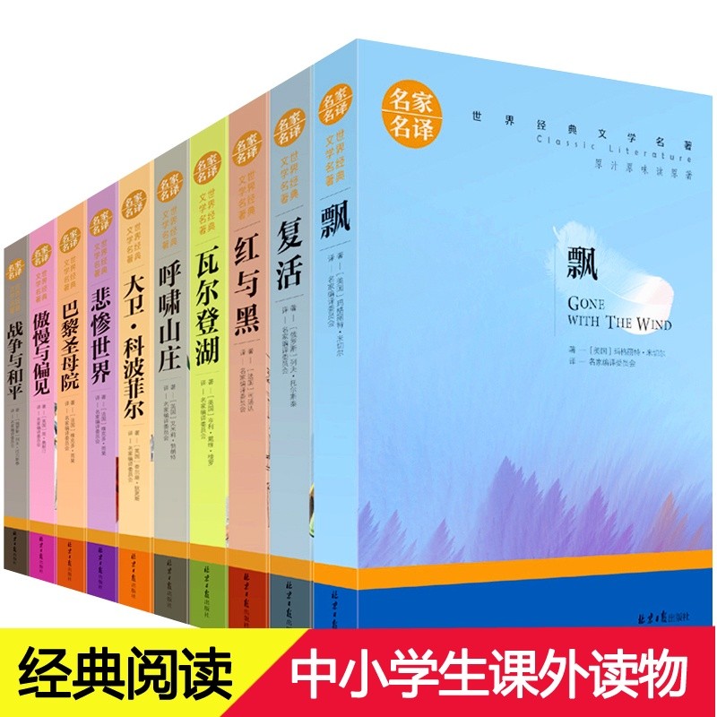名家名译十大经典文学名著全套共10册复活飘红与黑瓦尔登湖巴黎圣母院