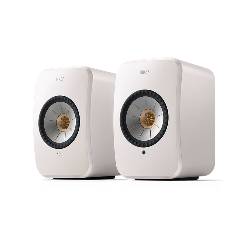 KEF LSX II 电脑无线HiFi音响蓝牙立体声桌面有源音箱台式电视音响家用高保真 矿石白