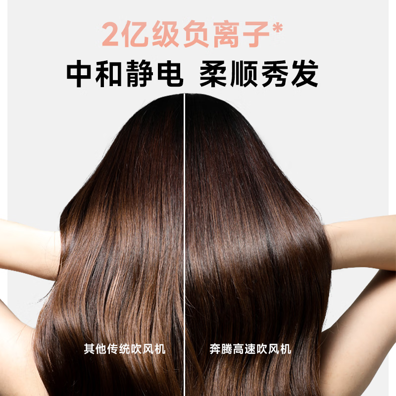 奔腾(POVOS)吹风机家用电吹风筒新一代大功率高速吹风机负离子大风力速干低噪音肤感风 H100