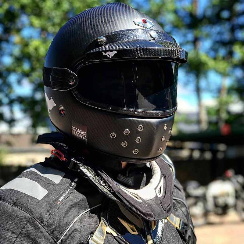 ruby路比ruby可视碳纤维碳布盔3c认证摩托车头盔四季机车越野车赛车