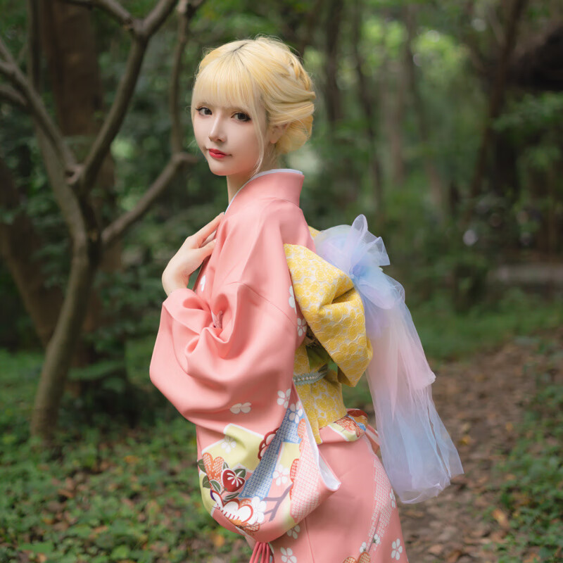 fengedun日式和服女正装日本传统服装新款定位印花访问套装旅行婚礼服