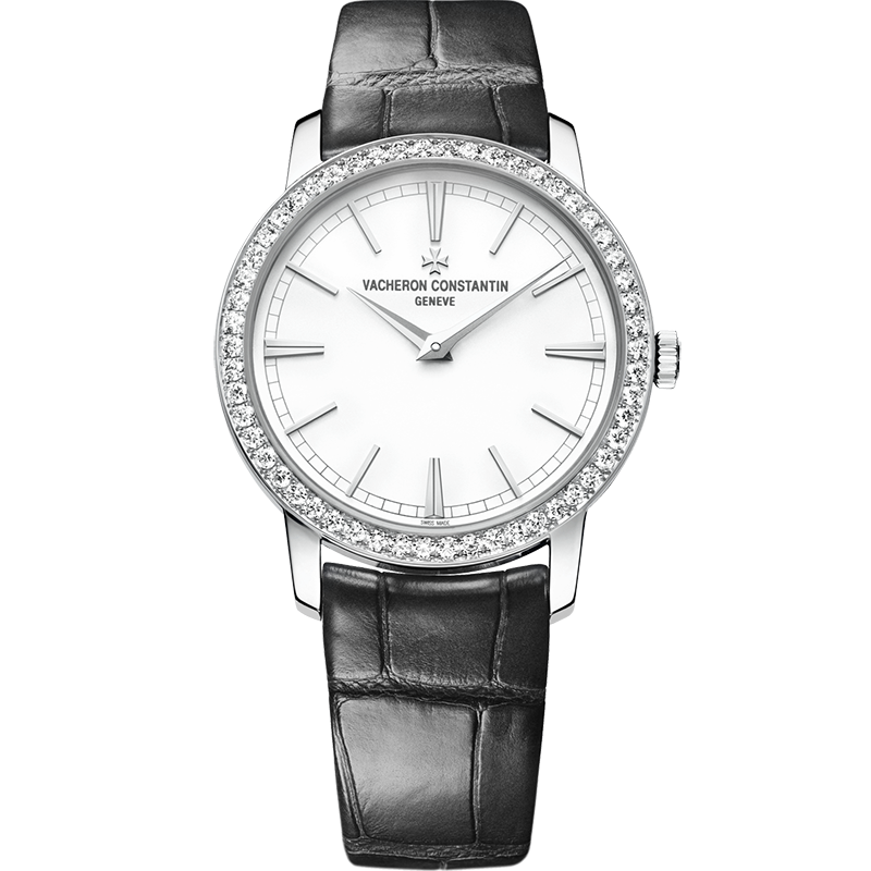 【二手95新】江诗丹顿传袭18k白金镶钻手动机械男表81590/000g-9848