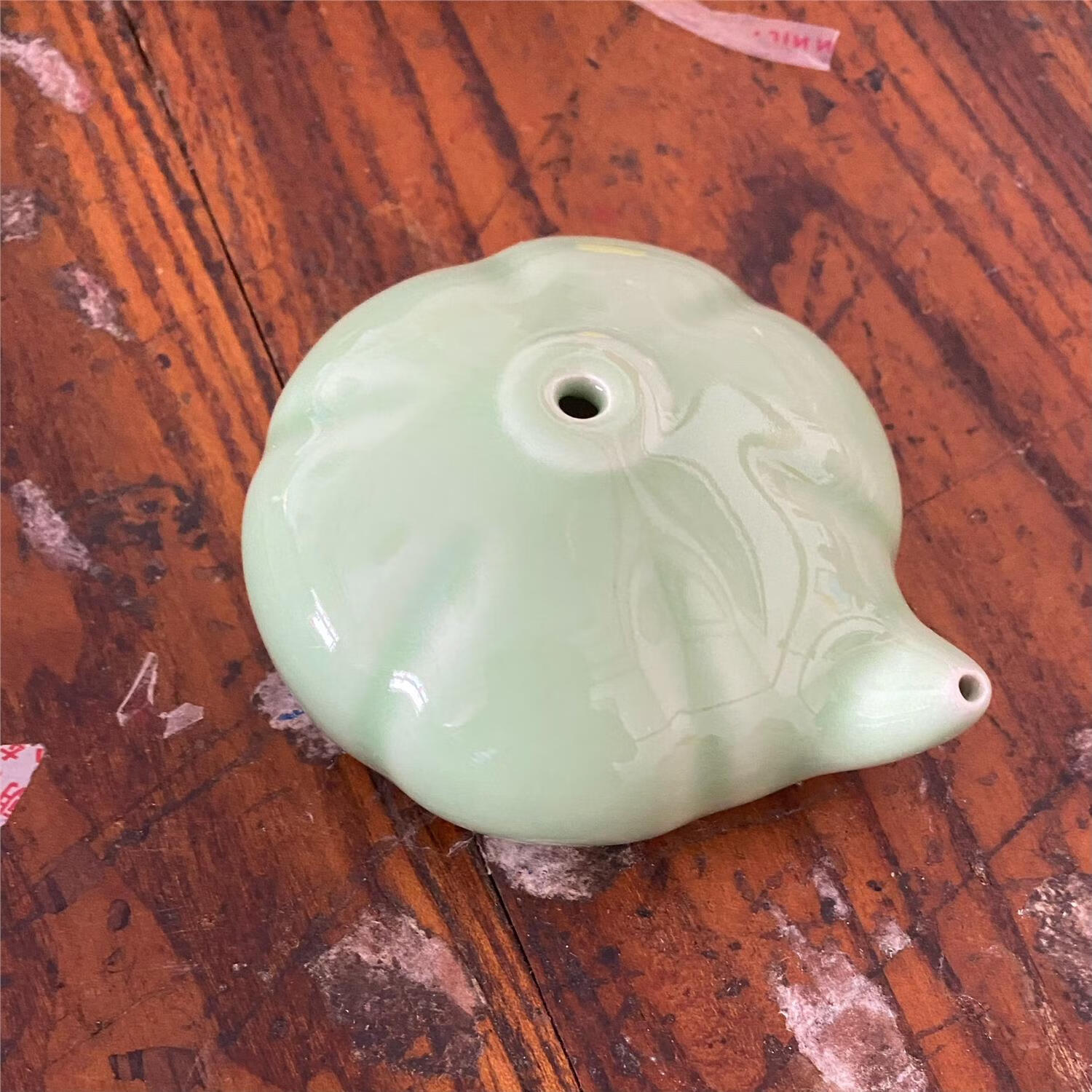 书法研墨滴壶砚滴加水水孟毛笔国画用品文房四宝配件 砚滴水滴豆绿色