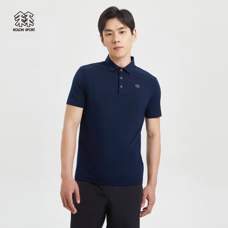 kolon sport可隆男子吸湿速干热压短袖运动防晒polo衫 藏青na 175/l